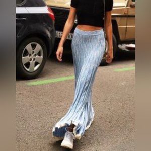 Free People Gold Coast Accordion Knit Maxi Skirt